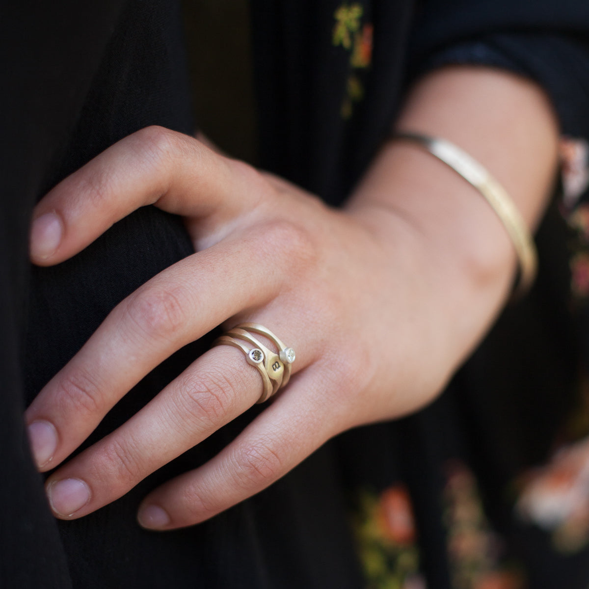 Initial Stacking Ring {14K Gold}