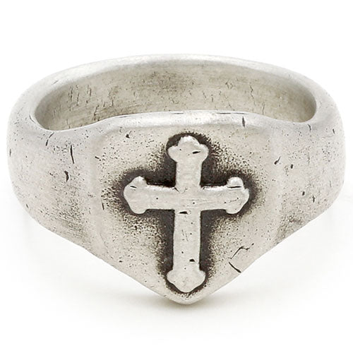 Faith Hope & Love Cross Signet Ring [Sterling Silver]