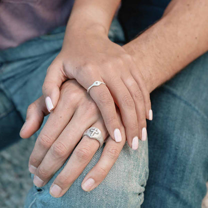 Faith Hope & Love Cross Signet Ring [Sterling Silver]