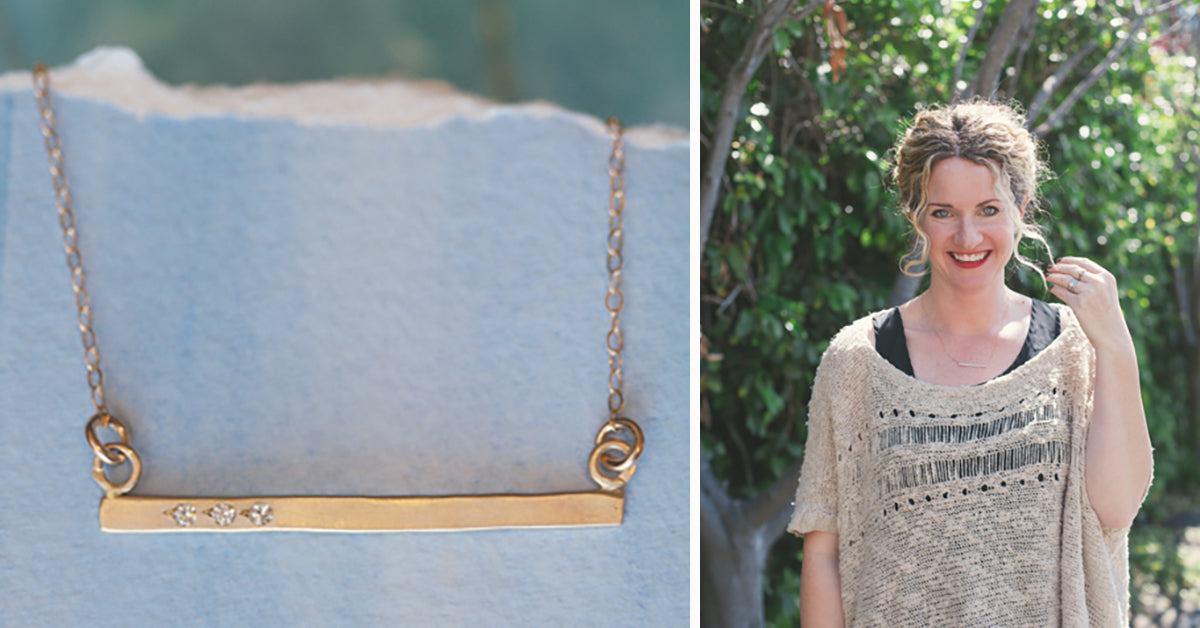 Cross Bar Necklace {Gold Plated}