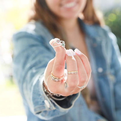 Featherweight stacking rings with 3 stackable ring handcrafted in sterling silver along with other sterling silver jewelry