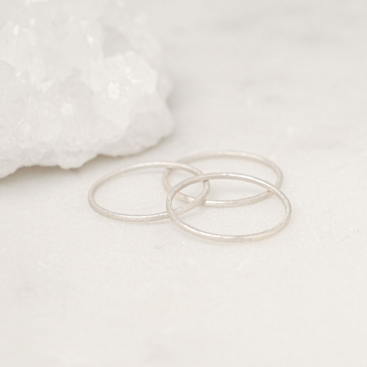 Featherweight stacking rings with 3 stackable ring handcrafted in sterling silver