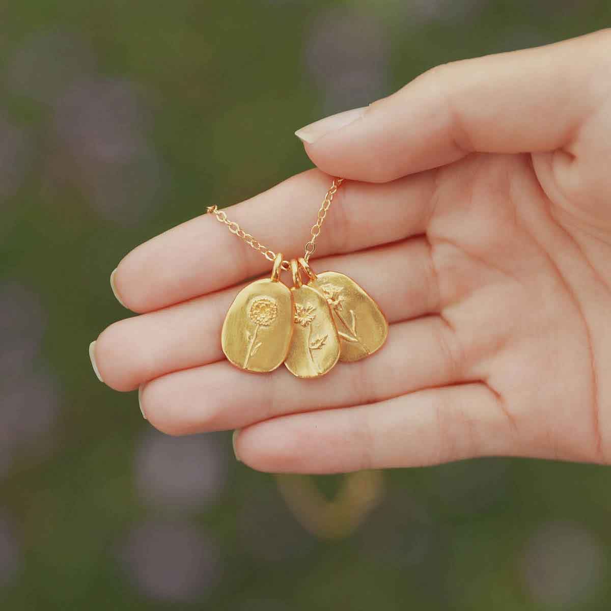 gold plated birth flower charms