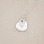 sterling silver heart charm strung on sterling silver link chain full of love necklace