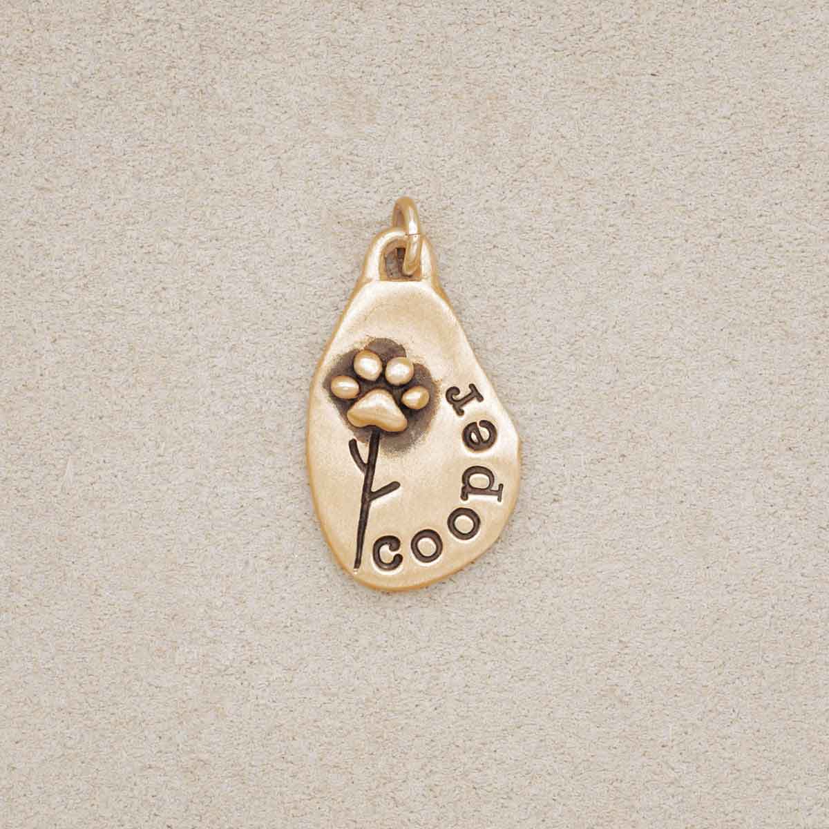 Furry Footprint Flower Charm {10k Gold}