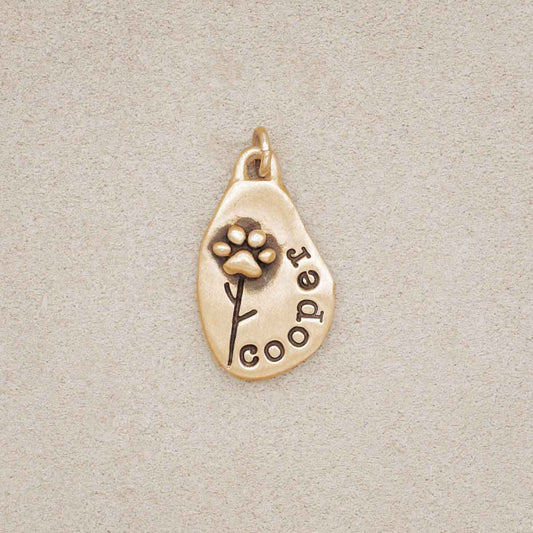 Furry Footprint Flower Charm {Gold Vermeil}