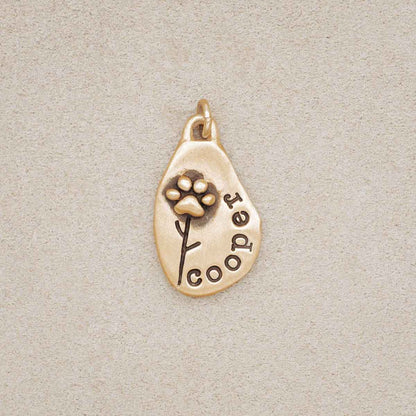 Furry Footprint Flower Charm {Gold Plated}