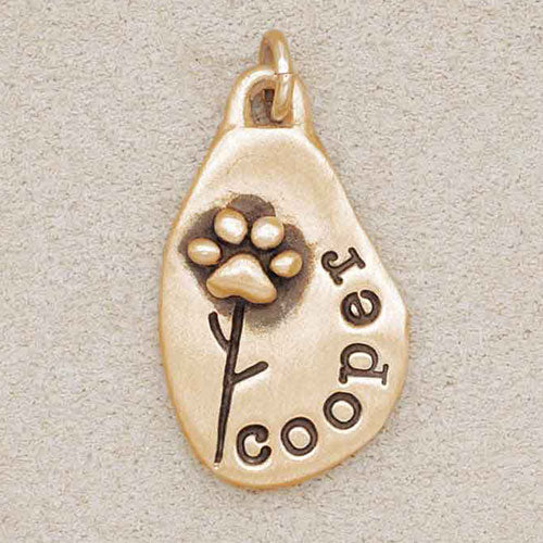 Furry Footprint Flower Charm {Gold Vermeil}