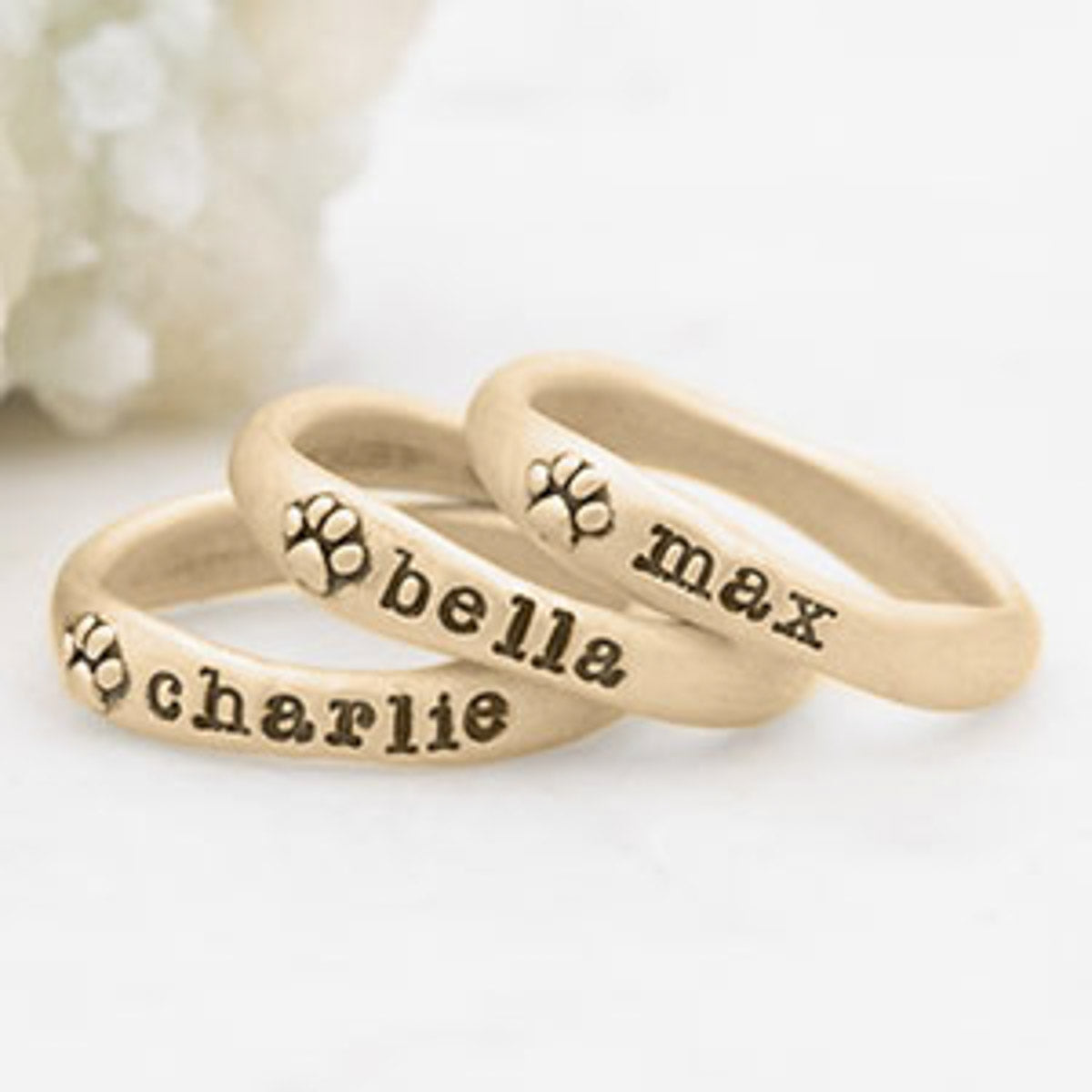 Furry Footprint Stacking Ring {Gold Plated}