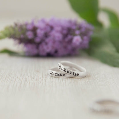 Furry Footprint Stacking Ring {Sterling Silver}