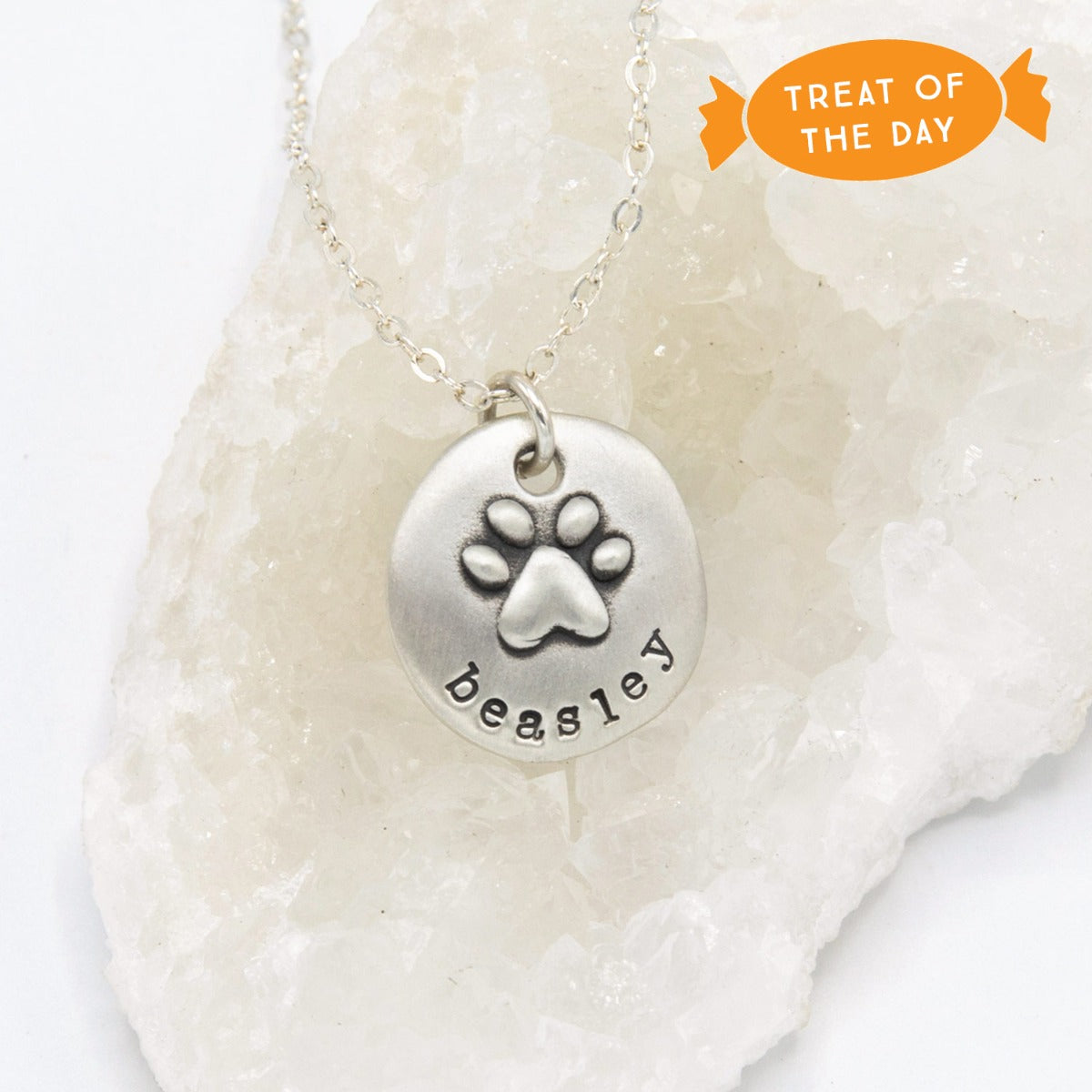 Furry Footprint Necklace {Sterling Silver}