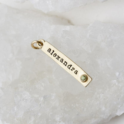 Bezel Birthstone Tag {10K Gold}