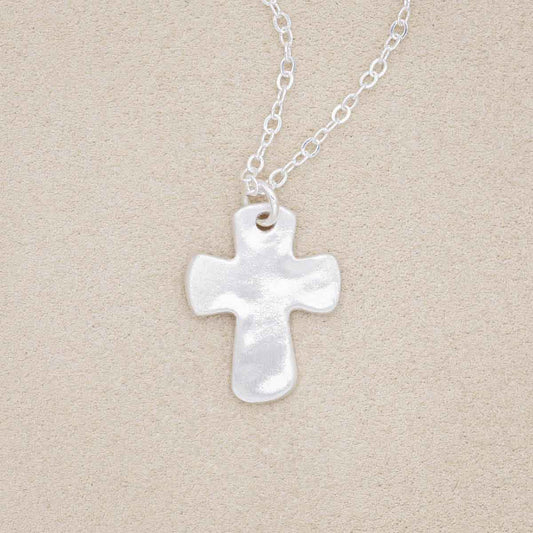 Grace for today cross necklace handcrafted in sterling silver with a cross charm strung on choice of chain