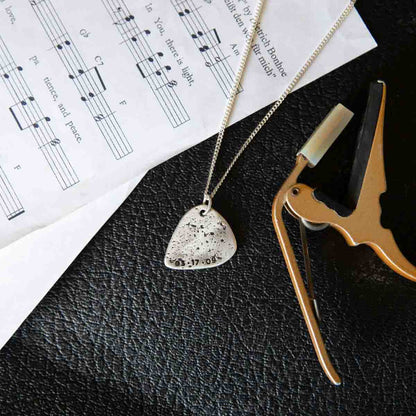 Gritty Music Pick Necklace [Sterling Silver]