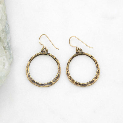 Hammered Hoop Earrings {Gold-Plated}