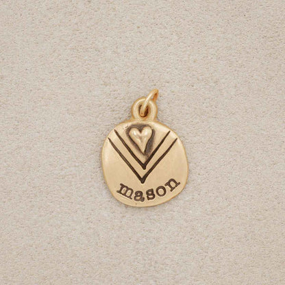 Heart with Chevron Charm {Gold Vermeil}