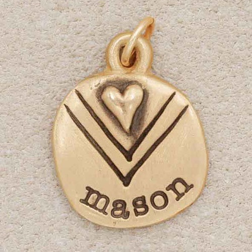 Heart with Chevron Charm {14K Gold}