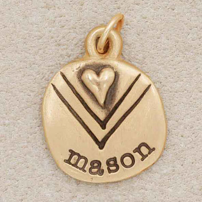 Heart with Chevron Charm {Gold Vermeil}