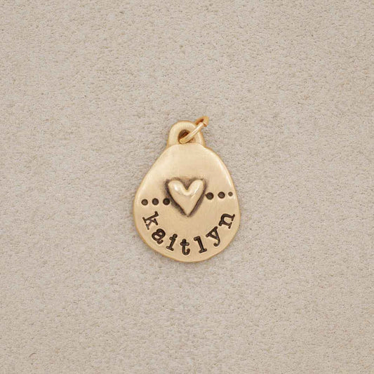 Heart with Dots Charm {Gold Plated}