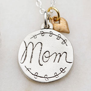 Heart To Heart Mom Necklace {Sterling Silver}