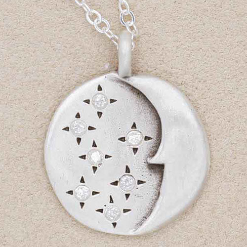 I Love You Moon And Stars Necklace {Sterling Silver}