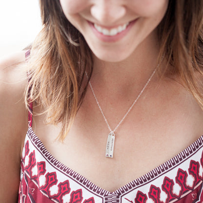 Bezel Birthstone Necklace {Sterling Silver}