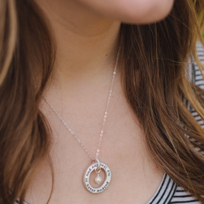 open circle pearl necklace {sterling silver}