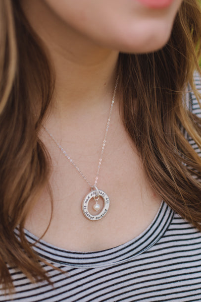 open circle pearl necklace {sterling silver}