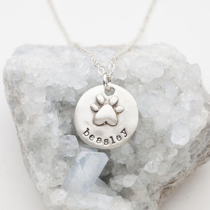 Furry Footprint Necklace {Sterling Silver}