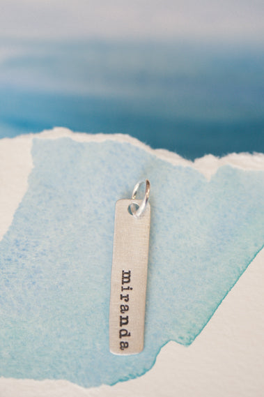 Skinny Tag Charm {Pewter}