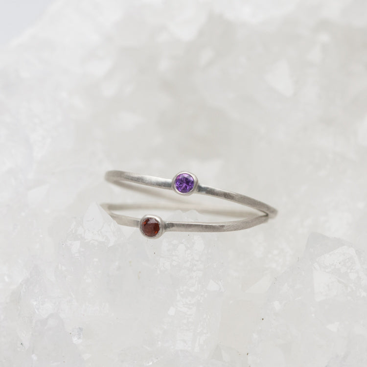 Dainty Finespun Birthstone Ring {Sterling Silver}