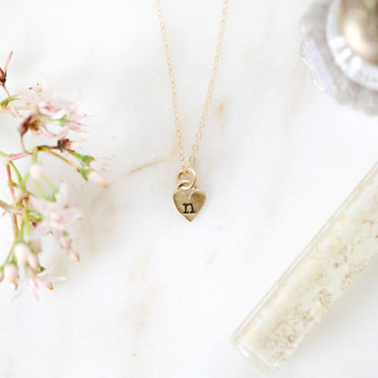 Cherished Hearts Initials Necklace {Gold Vermeil}