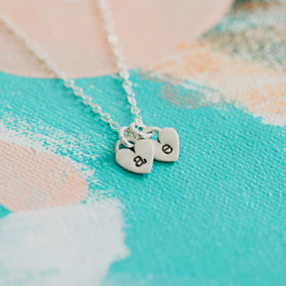 Cherished Hearts Initials Necklace {Sterling Silver}