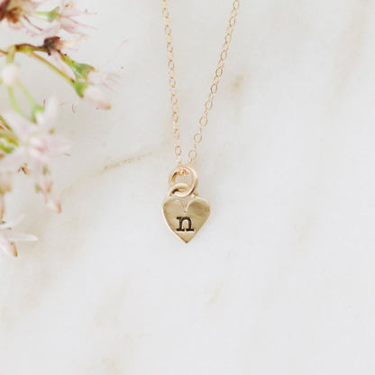 Cherished Hearts Initials Necklace {Gold Plated}