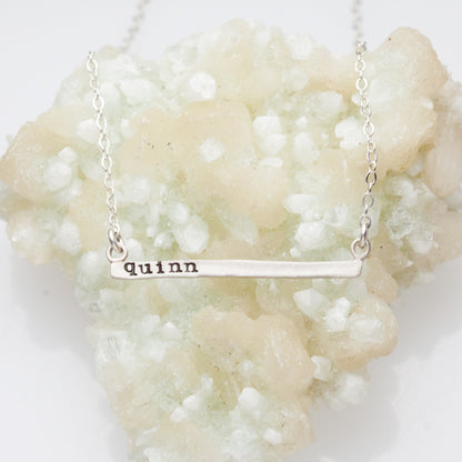 Personalized Cross Bar Necklace {Sterling Silver}