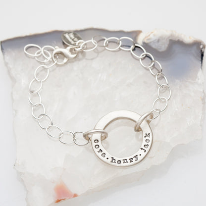 open circle pearl bracelet {sterling silver}