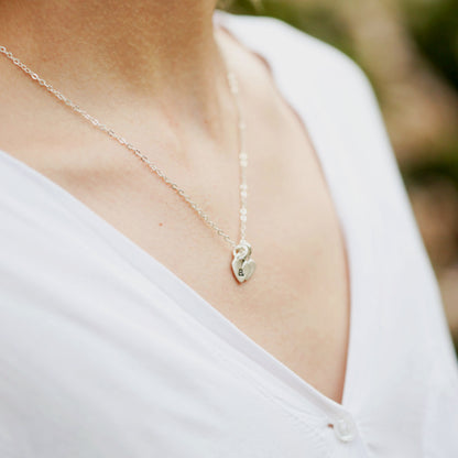 Cherished Hearts Initials Necklace {Sterling Silver}