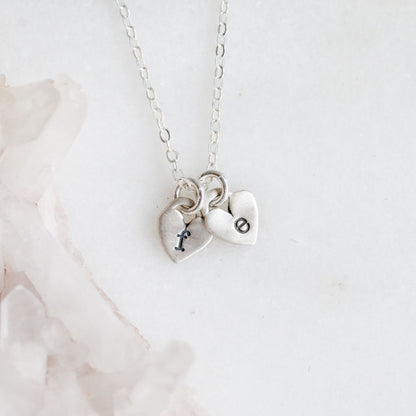 Cherished Hearts Initials Necklace {Sterling Silver}