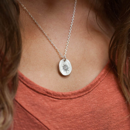 Sunburst Diamond Necklace {Sterling Silver}