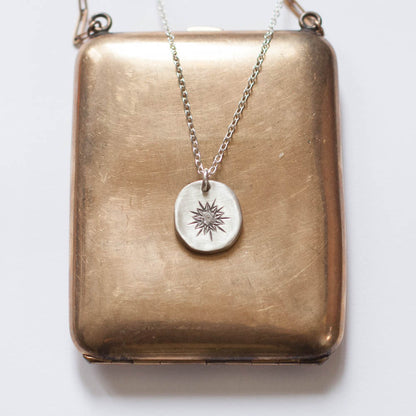 Sunburst Diamond Necklace {Sterling Silver}