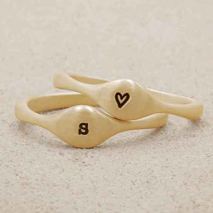 Initial Stacking Ring {14K Gold}