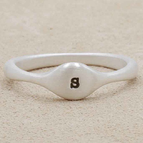 Initial Stacking Ring {Sterling Silver}