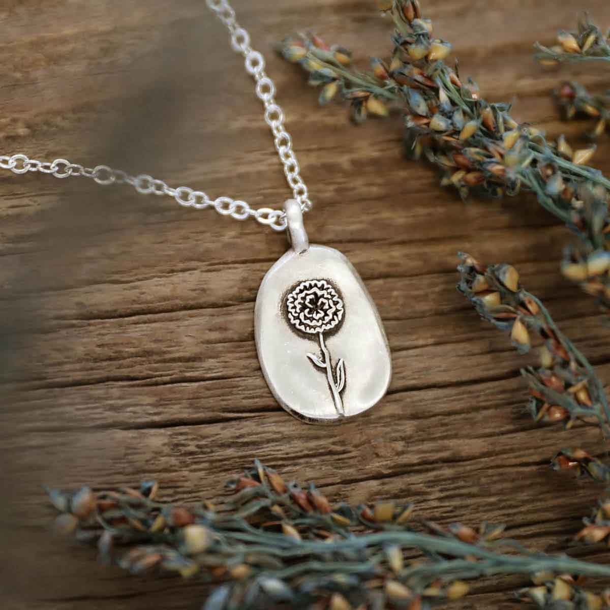 January Birth Flower Necklace in Sterling Silver