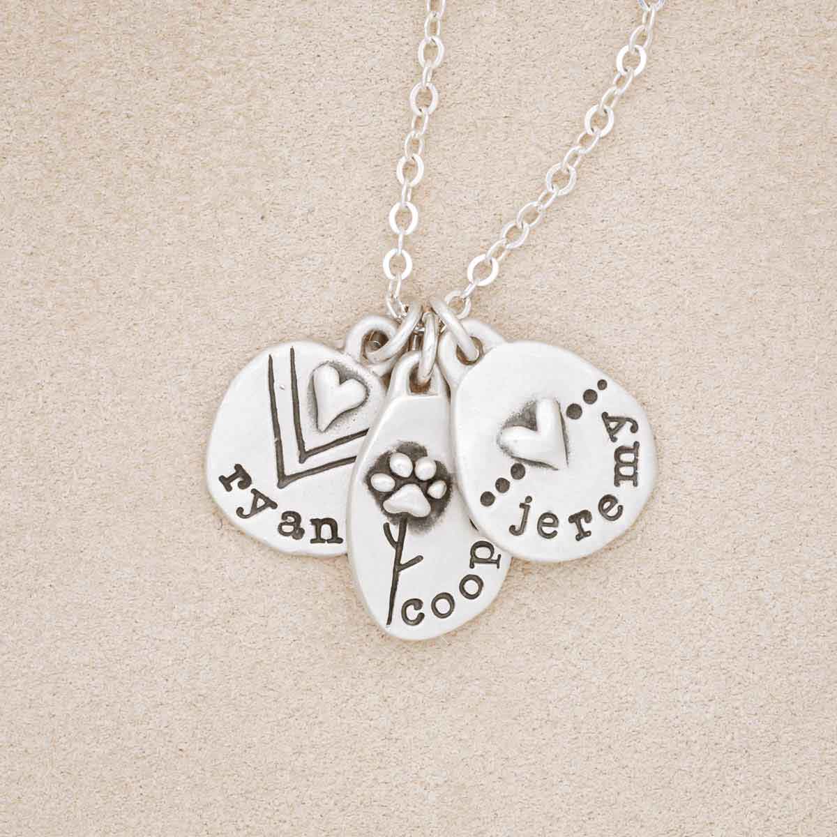 Personalized jumble of love necklace sterling silver