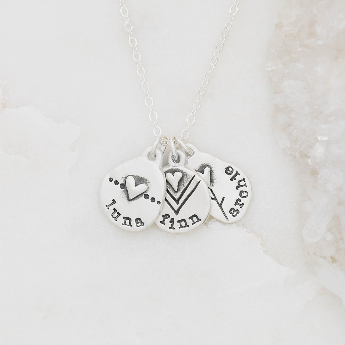 Personalized jumble of love necklace sterling silver