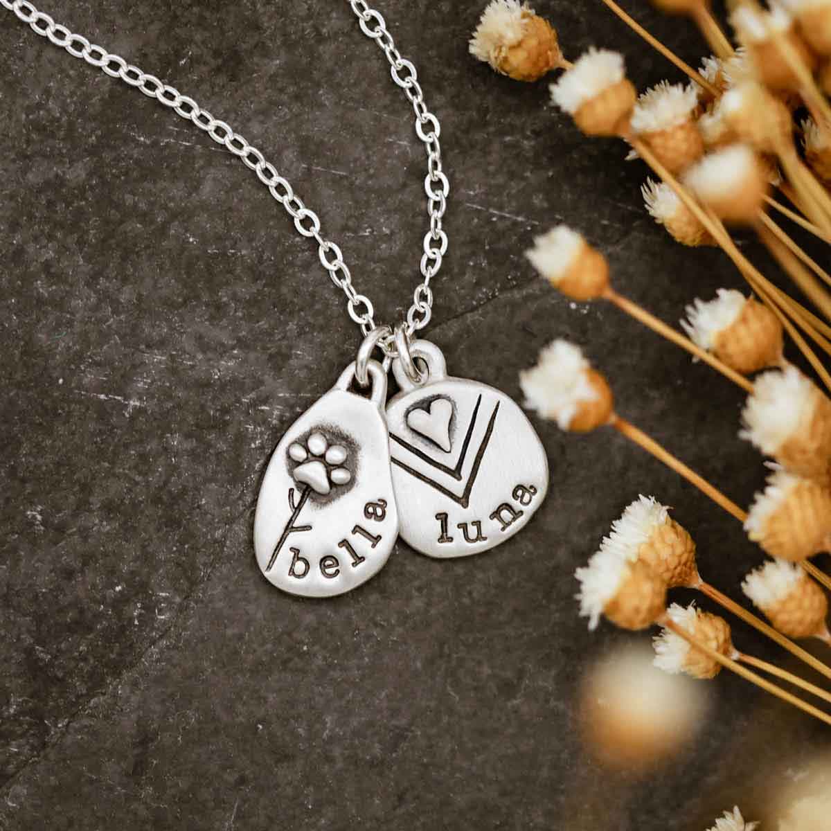 Personalized jumble of love necklace sterling silver