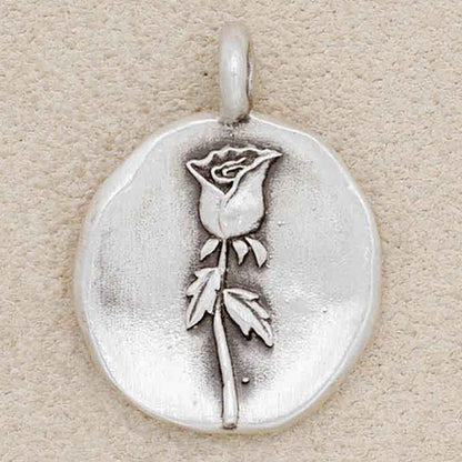 June Birth Flower Charm {Sterling Silver}