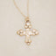 Known and loved cross necklace handcrafted in 10k yellow gold with the cross charm hanging from choice of chain