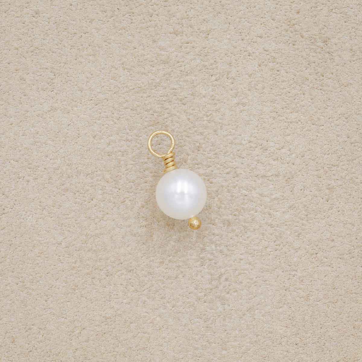 6mm freshwater pearl wrapped with gold wire