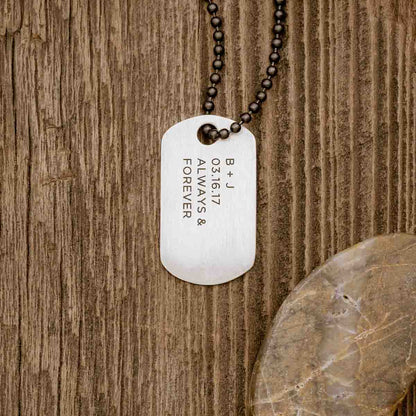 Lasting Bond Dog Tag Necklace Large [Sterling Silver]